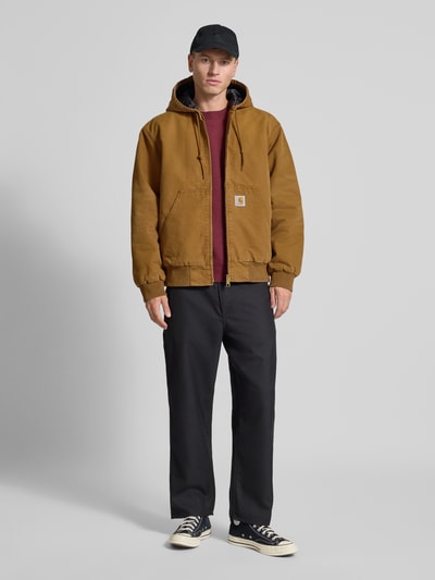 Carhartt Work In Progress Jacke mit Känguru-Tasche und Label-Detail Beige 1