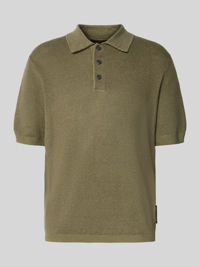 Marc O'Polo Regular Fit Poloshirt aus Leinen-Baumwoll-Mix Oliv 2