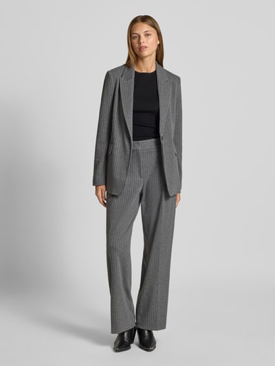 s.Oliver BLACK LABEL Regular fit blazer van interlock-jersey Antraciet - 1