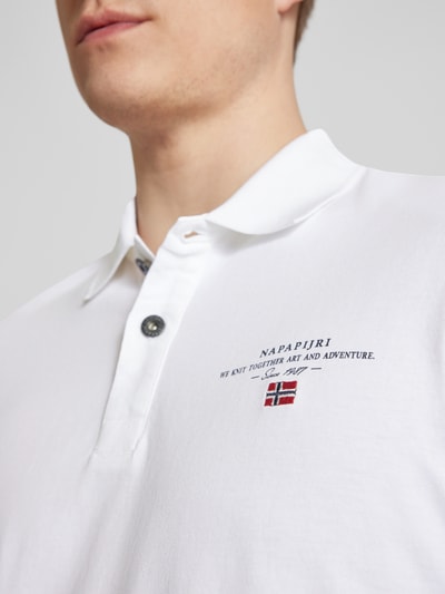 Napapijri Regular Fit Poloshirt mit Label-Print Modell 'elbas' Offwhite 3