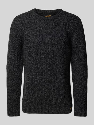 Superdry Gebreide pullover met kabelpatroon, model 'Jacob' Antraciet - 1