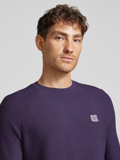 s.Oliver RED LABEL Gebreide pullover met ribboorden Violet - 3