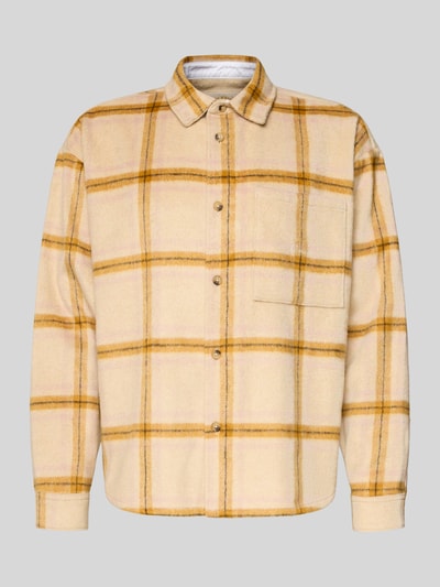 BLKVIS Regular fit flanellen overhemd met viscose Offwhite - 2