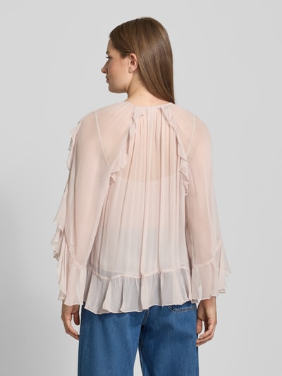 Marc Cain Bluse aus Viskose mit Volants Kitt 5