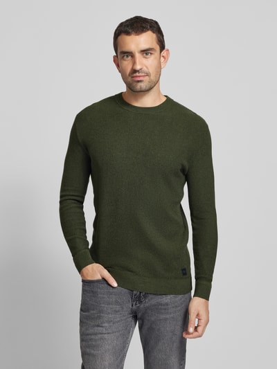 Tom Tailor Regular Fit Strickpullover aus atmungsaktiver und weicher Baumwolle Oliv 4