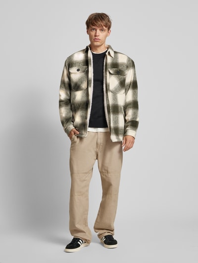 Redefined Rebel Regular fit overhemdjack met opgestikte paspelzakken op de borst Offwhite - 1