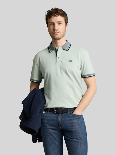 Tom Tailor Koszulka polo o kroju regular fit z kołnierzykiem w kontrastowym kolorze Miętowy 4