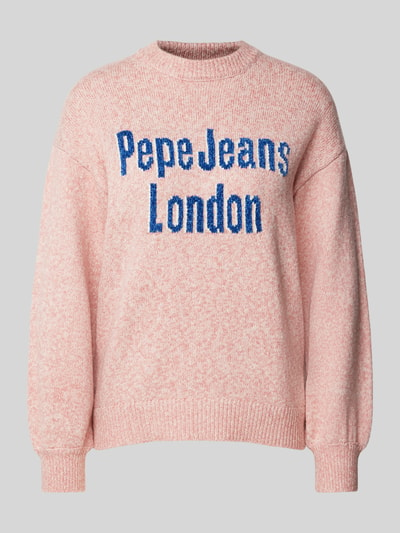 Pepe Jeans Strickpullover mit gerippten Abschlüssen Modell 'NALA' Rosa Melange 1