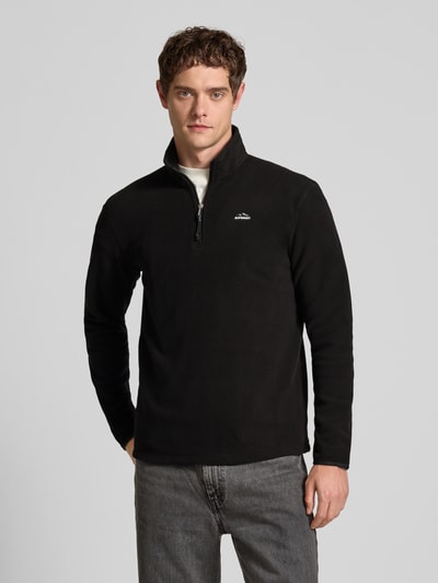 Superdry Fleecepullover mit Label-Stitching und Stehkragen Black 4