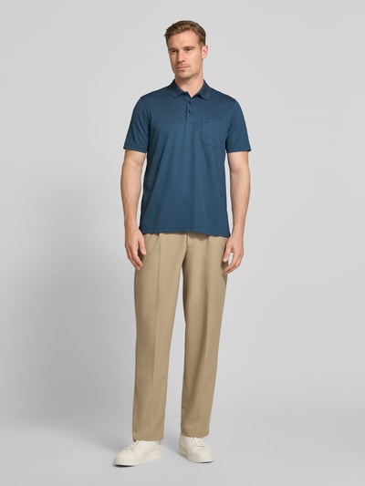 RAGMAN Regular Fit Poloshirt mit Knopfleiste und Brusttasche Marine 1