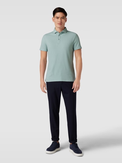 Strellson Poloshirt mit Strukturmuster Modell 'Fisher' Eisblau 1