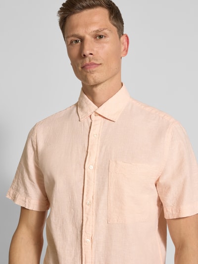 MCNEAL Regular Fit Freizeithemd aus Leinen-Baumwoll-Mix Apricot 3