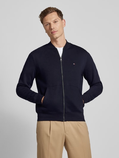 Tommy Hilfiger Sweatjack met labelstitching Marineblauw - 4