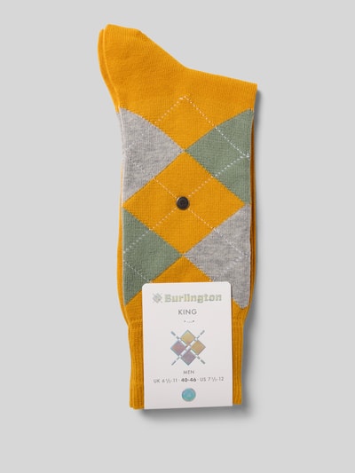 Burlington Socken mit Label-Details GELB 3