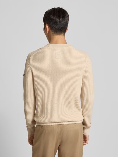 camel active Gebreide trui van wol met ronde hals Offwhite gemêleerd - 5