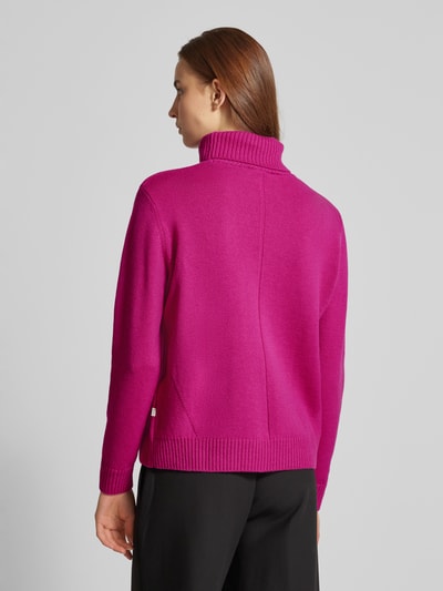 MAERZ Muenchen Wollpullover aus Schurwolle mit Rollkragen Fuchsia 5