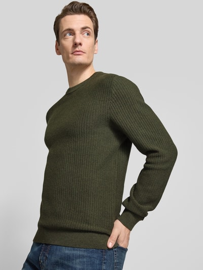 MCNEAL Strickpullover mit Strukturmuster Oliv Melange 3