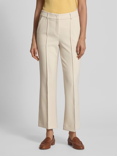 OPUS PANTS Regular fit stoffen broek met vaste persplooien, model 'Luane' Offwhite - 4