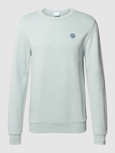 Knowledge Cotton Apparel Sweatshirt met labelstitching Mintgroen - 2