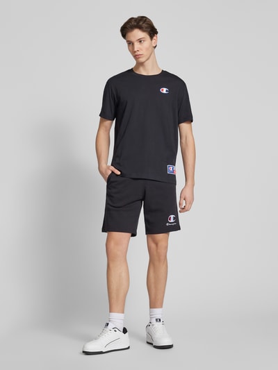 CHAMPION Sweatshorts mit Label-Stitching Black 1