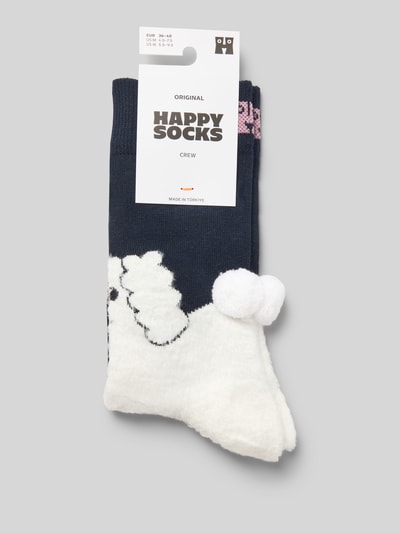 Happy Socks Socken mit Motiv-Stitching Modell 'Fluffy Dog' Dunkelblau 3