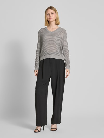 MORE & MORE Gebreide pullover met ribboorden Middengrijs - 1