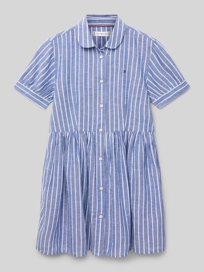 Tommy Hilfiger Teens Knielange overhemdjurk met logostitching Blauw - 1