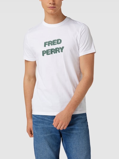 Fred Perry T-shirt z nadrukiem z logo Biały 4