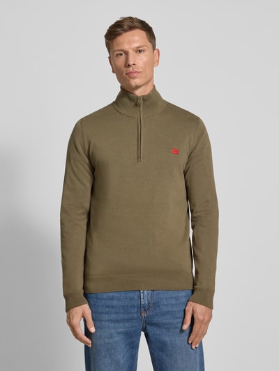 HUGO Regular fit schipperstrui van puur katoen, model 'SAN QUINTUS' Taupe - 4