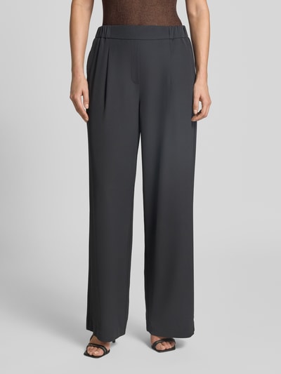 Jake*s Collection Wide Leg Stoffhose mit elastischem Bund Black 4
