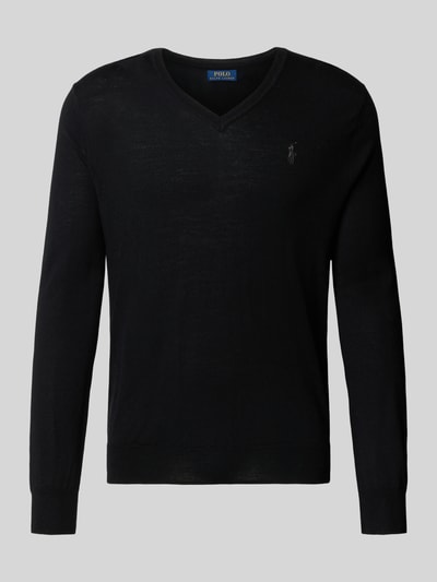 Polo Ralph Lauren Gebreide pullover van merinowol met V-hals Zwart - 2