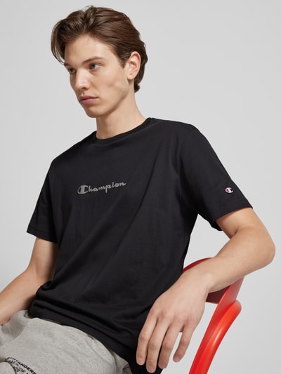 CHAMPION Oversized T-Shirt mit Label-Print Black 3