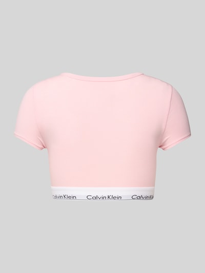 Calvin Klein Underwear Cropped T-Shirt mit Label-Bund Hellrosa 3