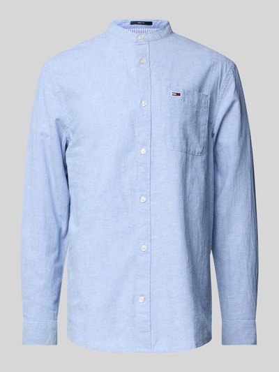 Tommy Jeans Regular Fit Freizeithemd aus Baumwoll-Leinen-Mix Hellblau 2