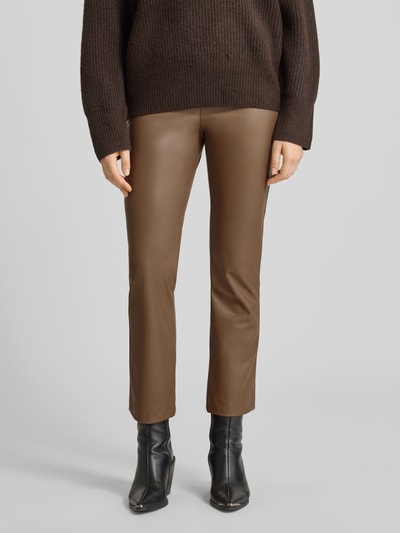 Raffaello Rossi Flared bootcut broek in leerlook, model 'MACY' Beige - 4