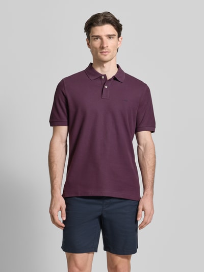 Fynch-Hatton Regular Fit Poloshirt mit Logo-Stitching Aubergine 4