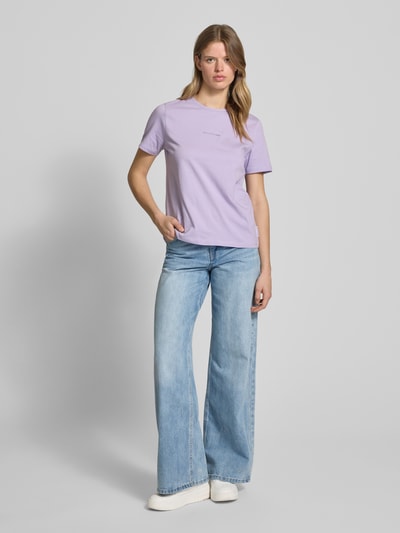 Marc O'Polo Denim T-Shirt mit Label-Print Flieder 1