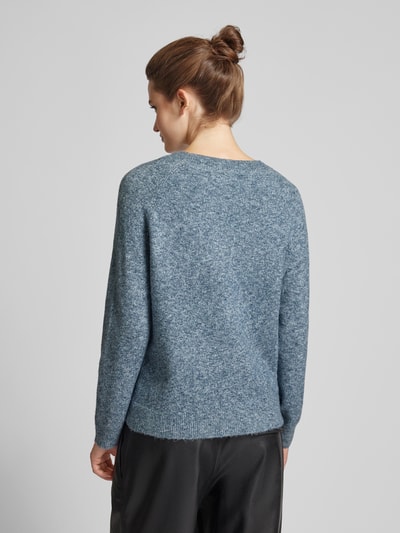 Only Gebreide pullover met ronde hals, model 'RICA' Marineblauw - 5