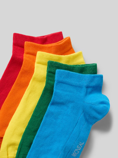 Productfoto, Sneakersokken uit katoenmix in 5-pack van MCNEAL, elastische boorden, label-stitching, in rood, oranje, geel, groen, blauw
