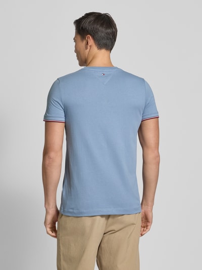 Tommy Hilfiger Slim Fit T-Shirt aus reiner Baumwolle Hellblau 5