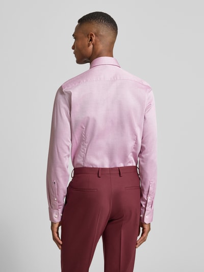 SEIDENSTICKER Slim fit zakelijk overhemd van katoen met kentkraag Fuchsia - 5