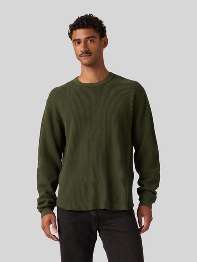 Levi's® Relaxed Fit Langarmshirt aus reiner Baumwolle Modell 'THERMAL TEE GARMEN' Khaki 4