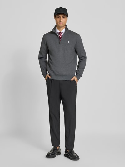 Polo Ralph Lauren Regular fit schipperstrui met schipperskraag, model 'Double' Antraciet - 1