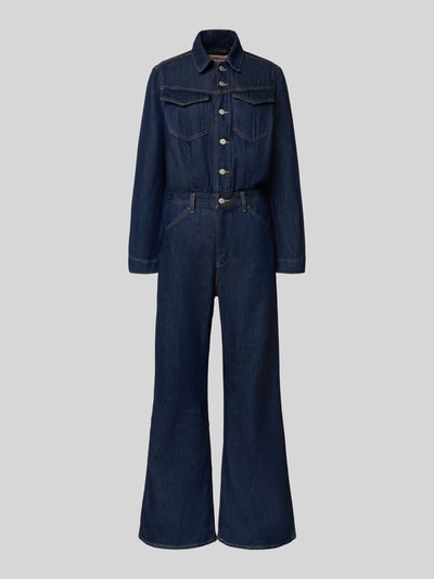 Produktfoto, dunkelblauer Regular Fit Jumpsuit aus reiner Baumwolle von Levi's® 300, glatte Struktur, Kontrastnähte