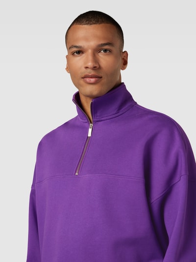 JAKE*S STUDIO MEN Sweatshirt mit Stehkragen Violett 3