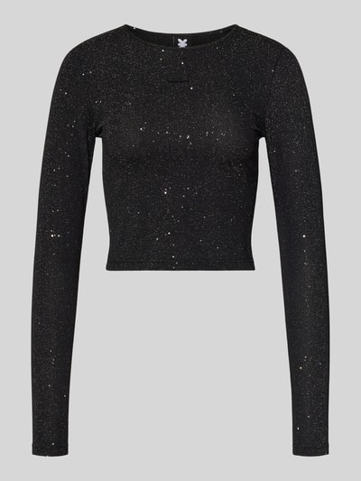 Karo Kauer Cropped Longsleeve mit Label-Detail Black 2