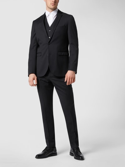 Matinique Slim fit 2-knoops colbert met stretch, model 'George' Zwart - 1