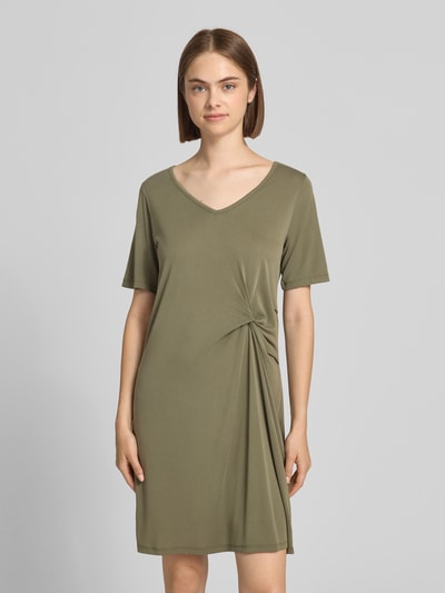 PIECES Regular Fit Freizeitkleid aus Viskose-Mix Modell 'ANORA' Khaki 4