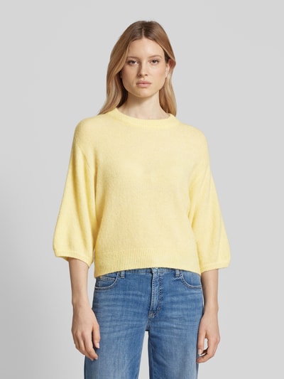 MSCH Copenhagen Sweter z dzianiny z obniżonymi ramionami model ‘Petrinelle’ Pastelowy żółty 4