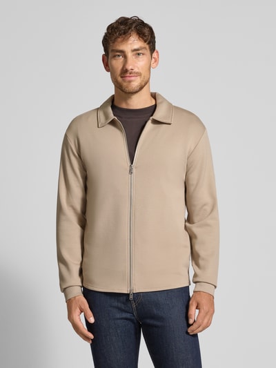 SELECTED HOMME Regular Fit Sweatjacke aus Viskose-Mix Modell 'EMANUEL' Beige 4